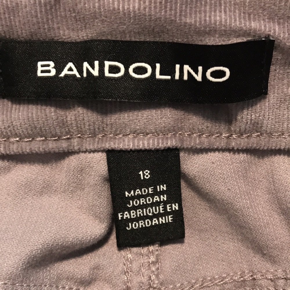 Bandolino Women's 18 Mandie Corduroy Pants French Grey‎ Straight High Rise NEW - Picture 6 of 8